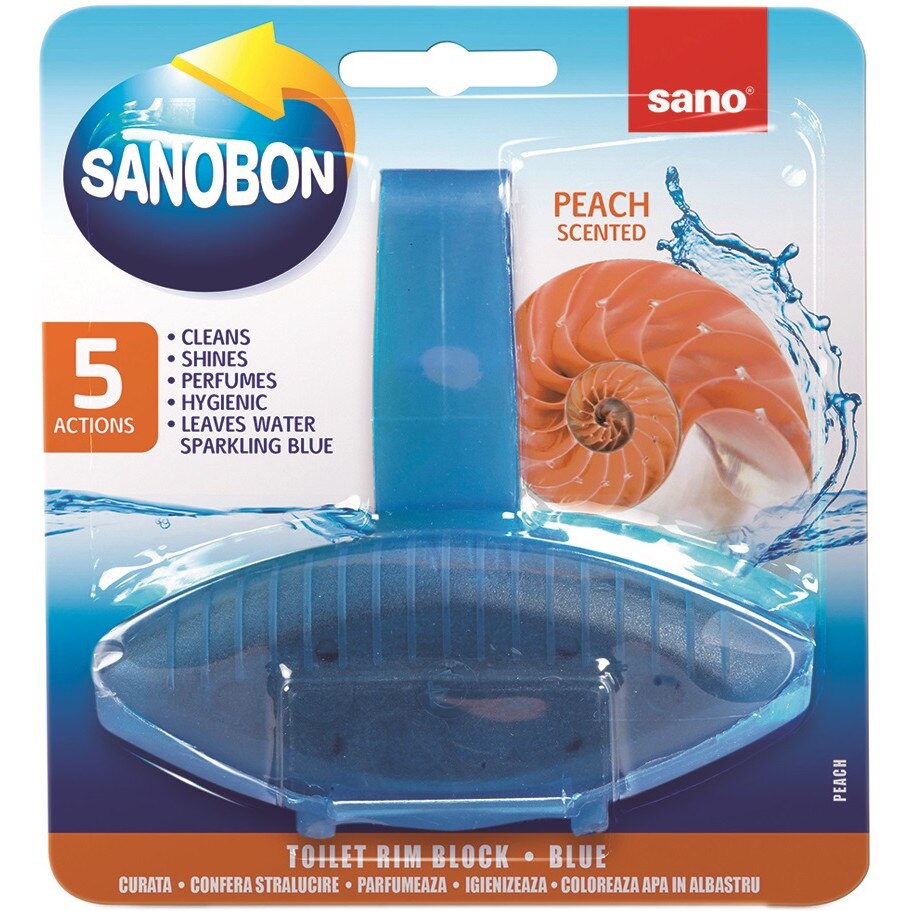 Odorizant Vas Toaleta Sano Bon Blue - Peach Scented - 5 Actions